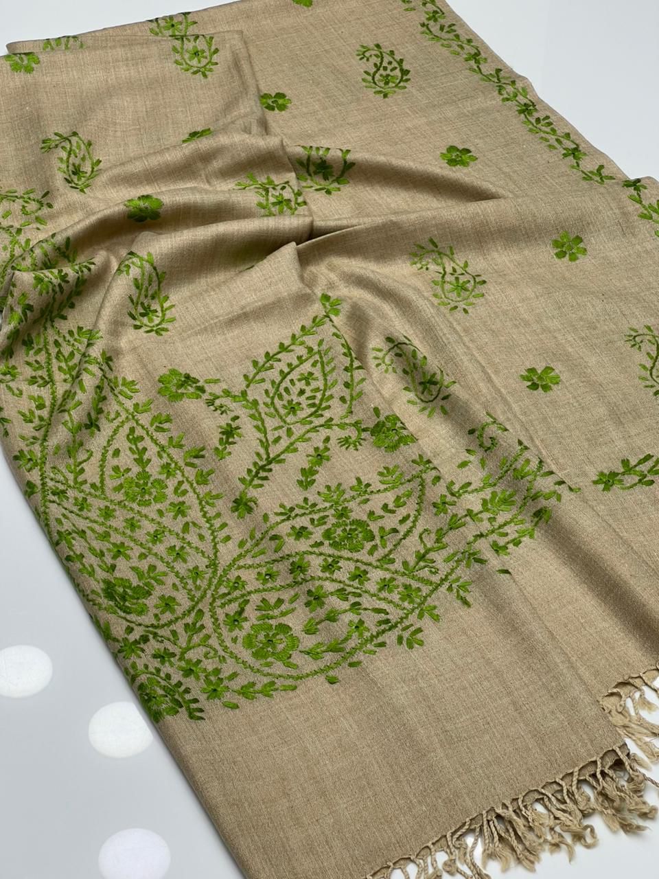 Swati Pashmina 
Hand Made Multani Embroidery Shawl