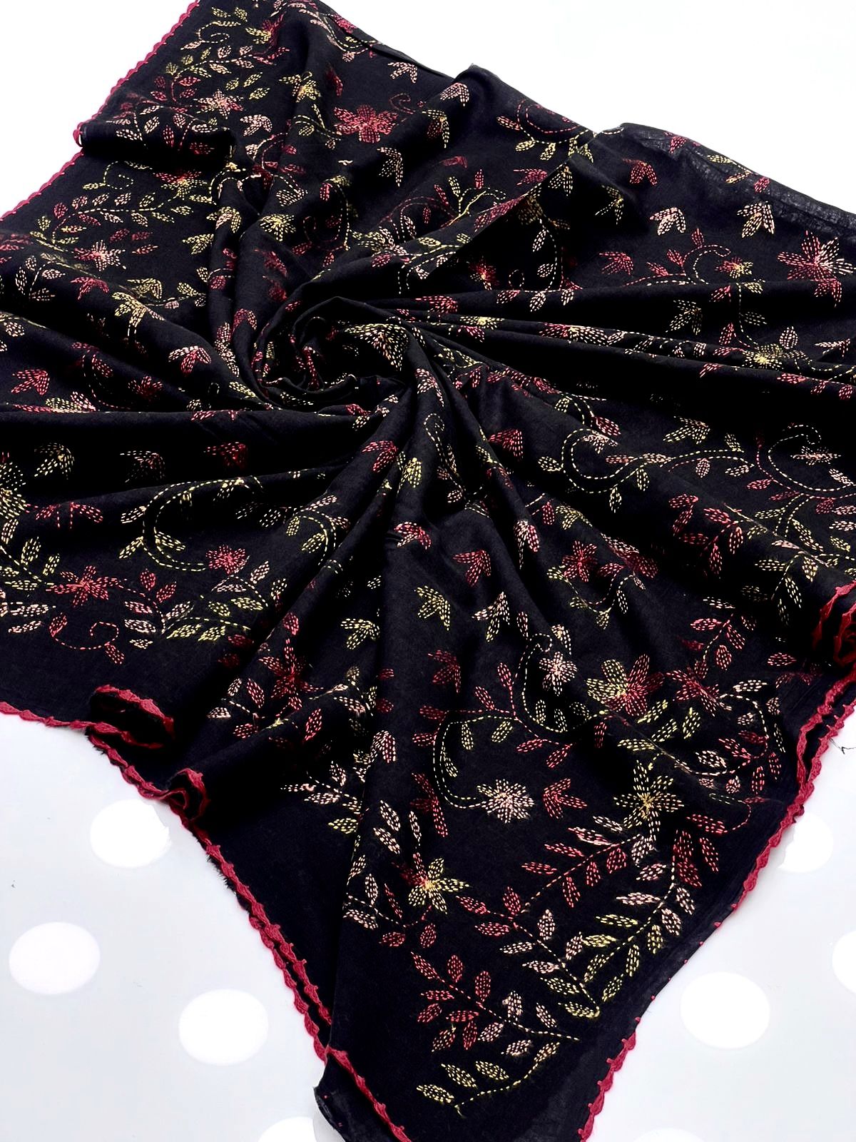 Pure Lawn Fabric
Beautiful Hand Made Multani Embroidery Chadar