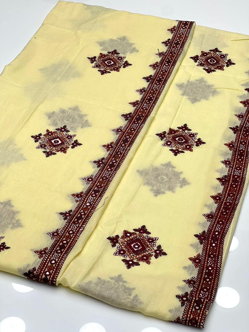 Pure Lawn Stuff 
Balochi Machine Embroidery with Sequence Chadar