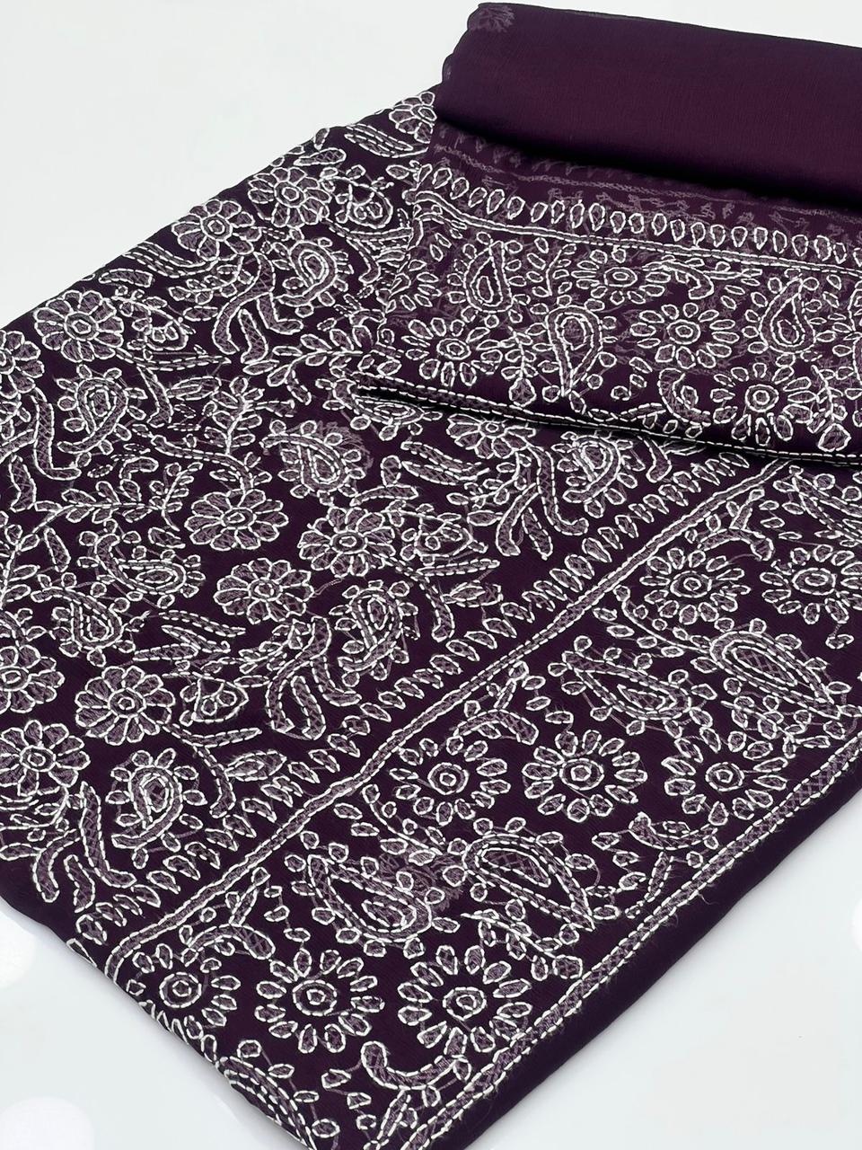 Handmade Multani Embroidery Jall Work 2 Pieces Suit