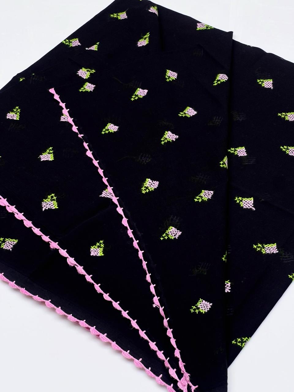 Swiss Lawn Fabric
Hand Made Cross Stitch Embroidered Chadar