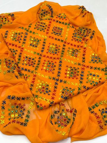 Traditional Hand Made Multani Embriodery With Mirror 

3 Pieces Suit