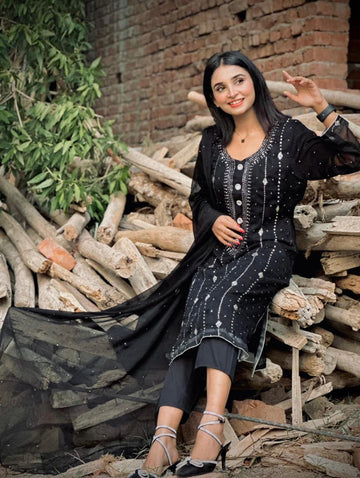 Mukesh Work 2 Pieces Dress Shirt and Dupatta