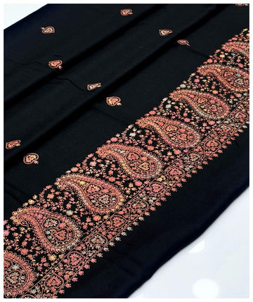 Pashmina Hand Made Kashmiri Embroidery With Block Print Shawl