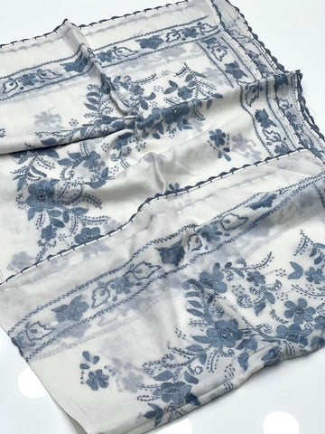 Pure Lawn Fabric
Beautiful Hand Made Multani Embroidery Chadar