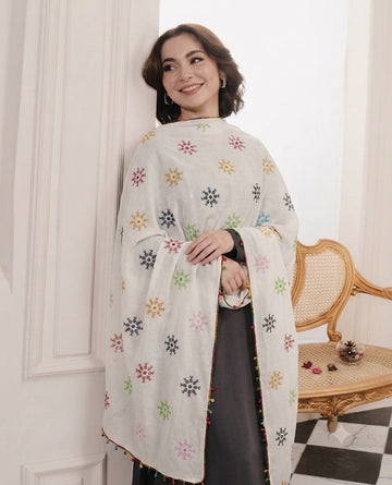 Pure Lawn
Hand Made Cross Stitch Embroidery With Mirror Chadar