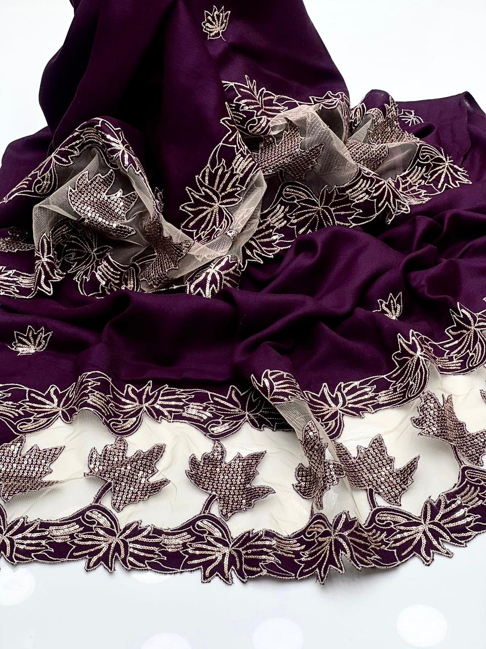 Pashmina Shawl
Machine Cut Work With Sequence Shawl