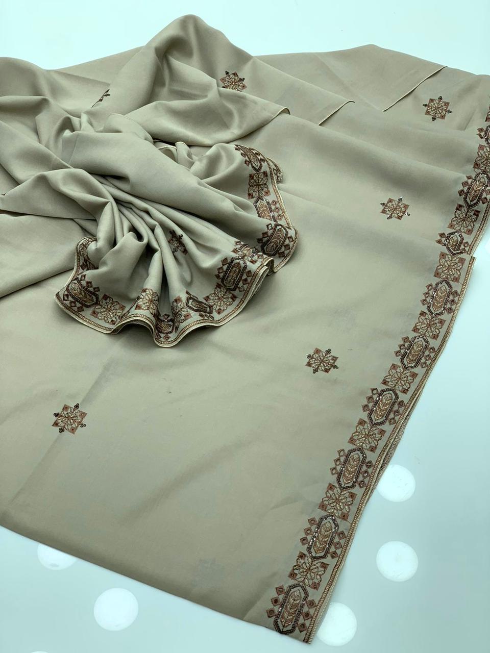 Swiss Lawn Fabric
Machine Sequence Embroidery Chadar
