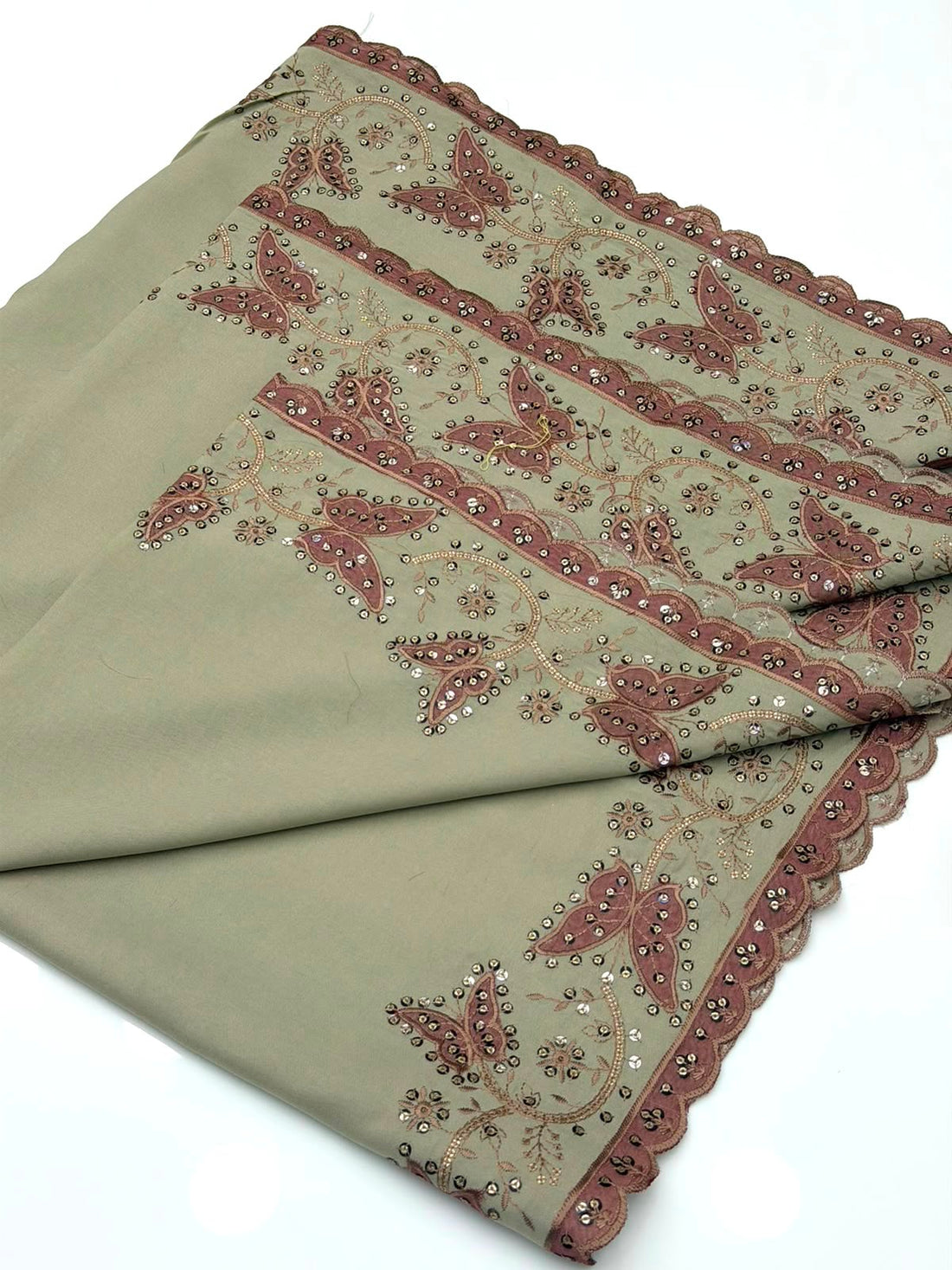 Swiss Lawn 
Machine Sequence Fancy Embroidery Chadar