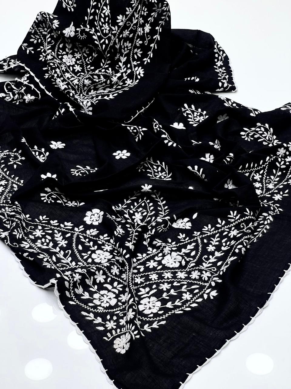 Pure Lawn Fabric
Elegant And Beautiful Hand Made Multani Embroidery Chadar