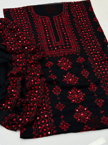 Handmade Multani Embroidery With Mirror Jall Work 2 Piece Dress