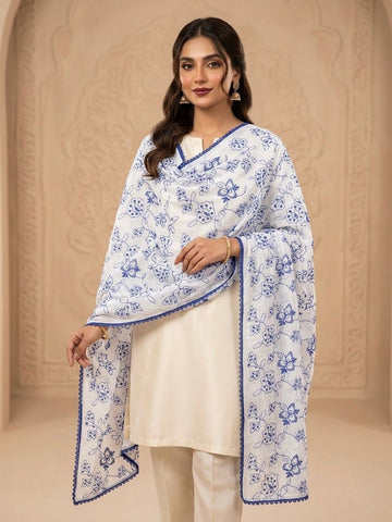 Premium Pure Lawn 
Machine Chicken Kari Embroidery Chadar