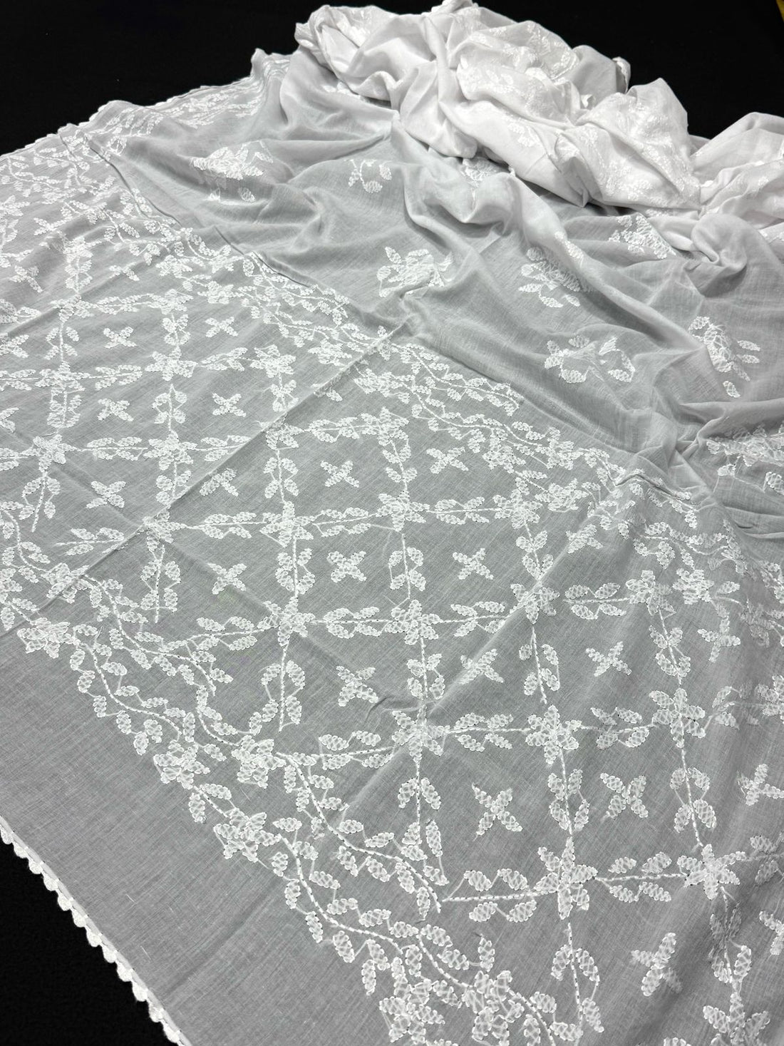 Elegant And Beautiful Multani Hand Made Embroidered Pure Lawn Chadar