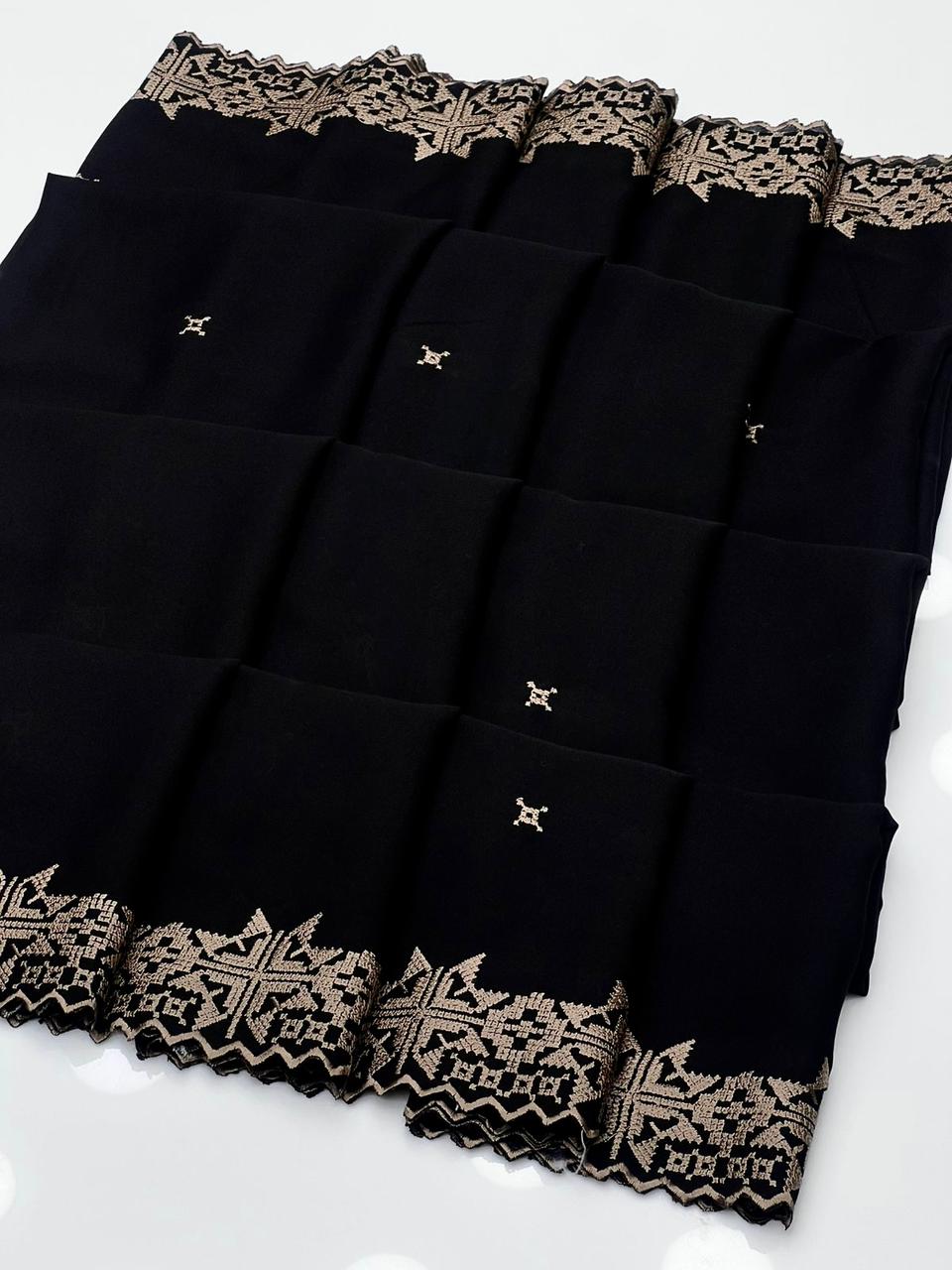 Swiss Lawn Cross Stitch Machine Embroidery Chadar