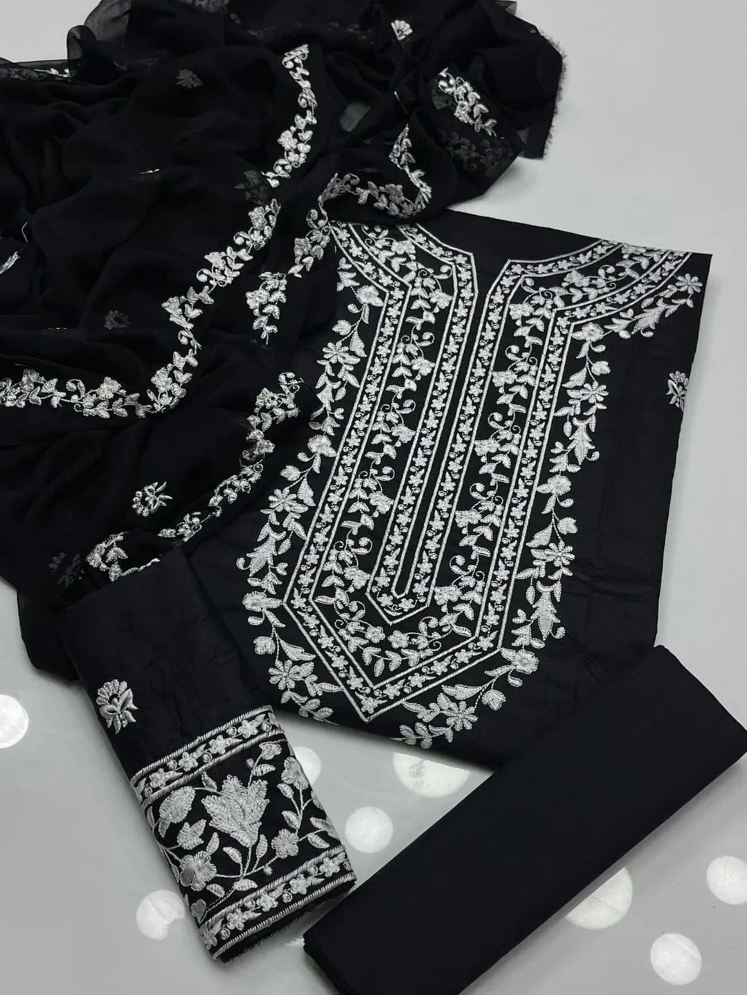 GTM Lawn Collection 
Machine Embroidery On Shirt With Along Simple Trouser Chiffon Duppata