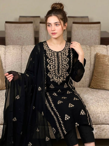 Handmade Gotta Shirt Along With Chiffon Gotta Dupatta 2 Pcs Dress