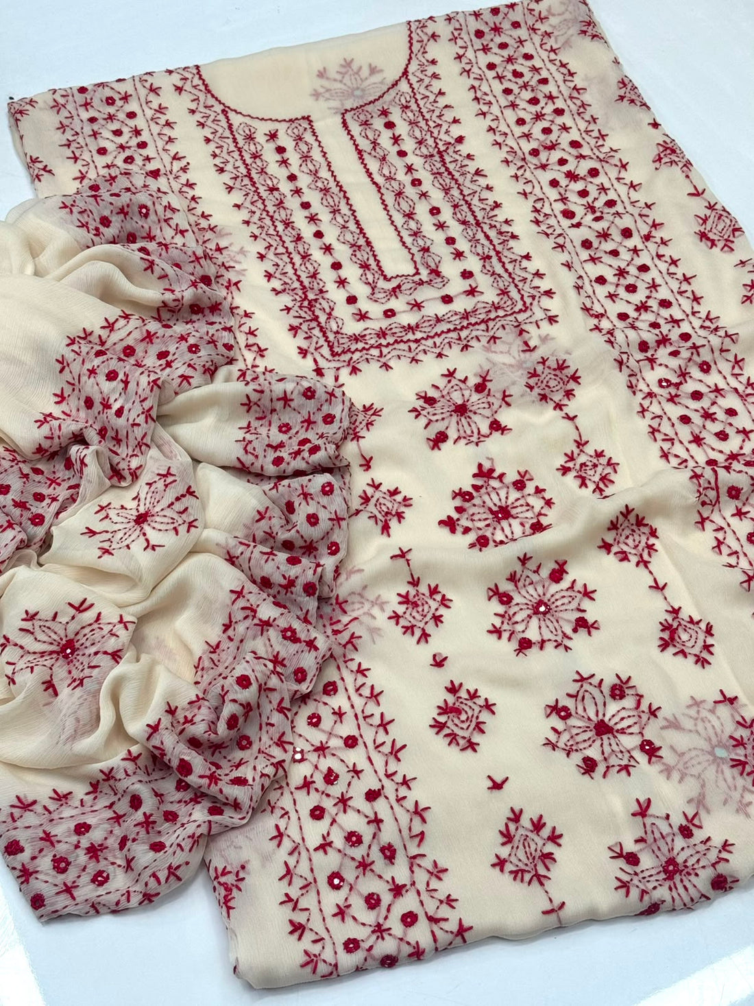 Handmade Multani Embroidery With Mirror Jall Work 2 Piece Dress
