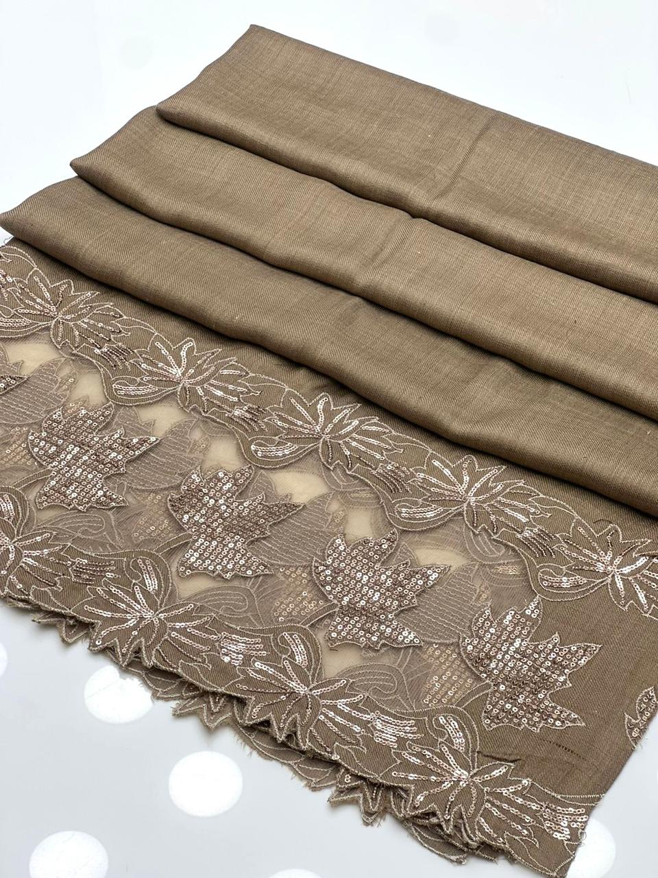 Pashmina Shawl
Machine Cut Work With Sequence Shawl