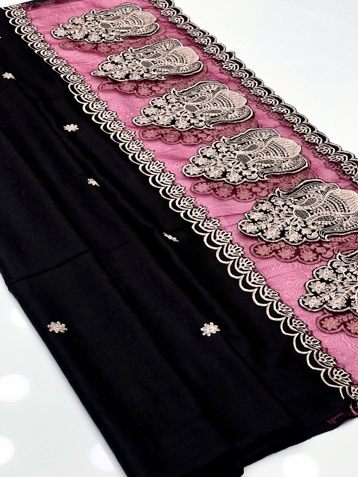 Pashmina Shawl
Machine Cut Work With Machine Embroidery Shawl
