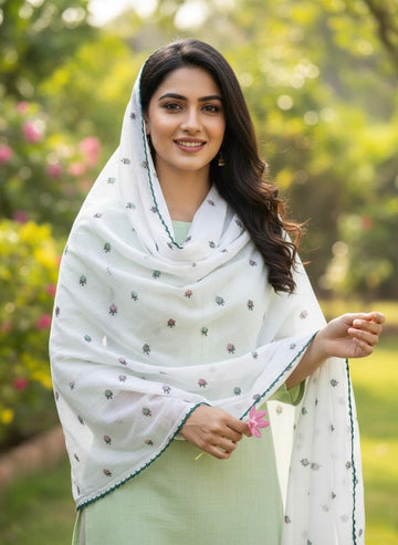 Pure Lawn Fabric
Hand Made Multani Embroidery Chadar