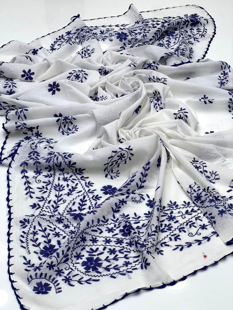 Pure Lawn Fabric
Elegant And Beautiful Hand Made Multani Embroidery Chadar