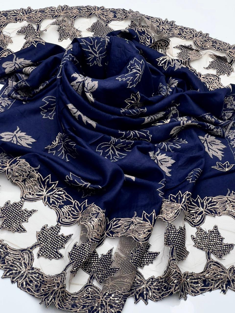 Pashmina Shawl
Machine Cut Work With Sequence Shawl