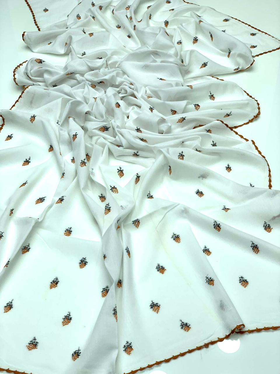 Pure Lawn Fabric
Hand Made Multani Embroidery Chadar