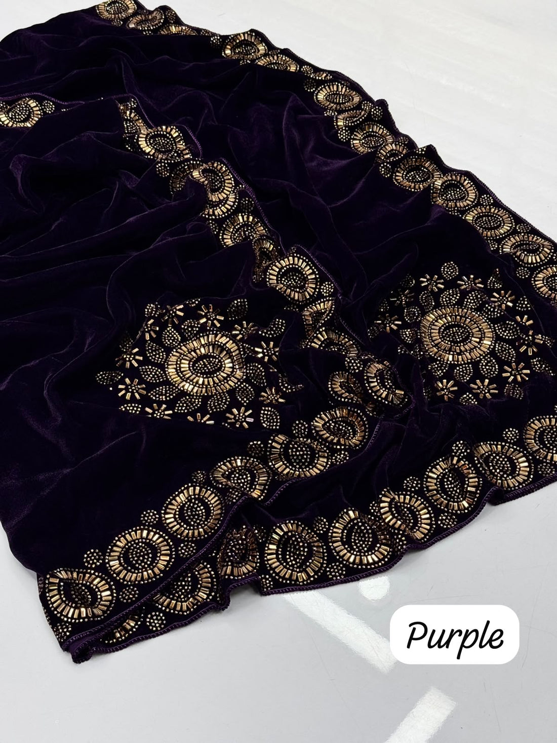 9000 Micro Velvet Shawl
Beautiful Stones Work