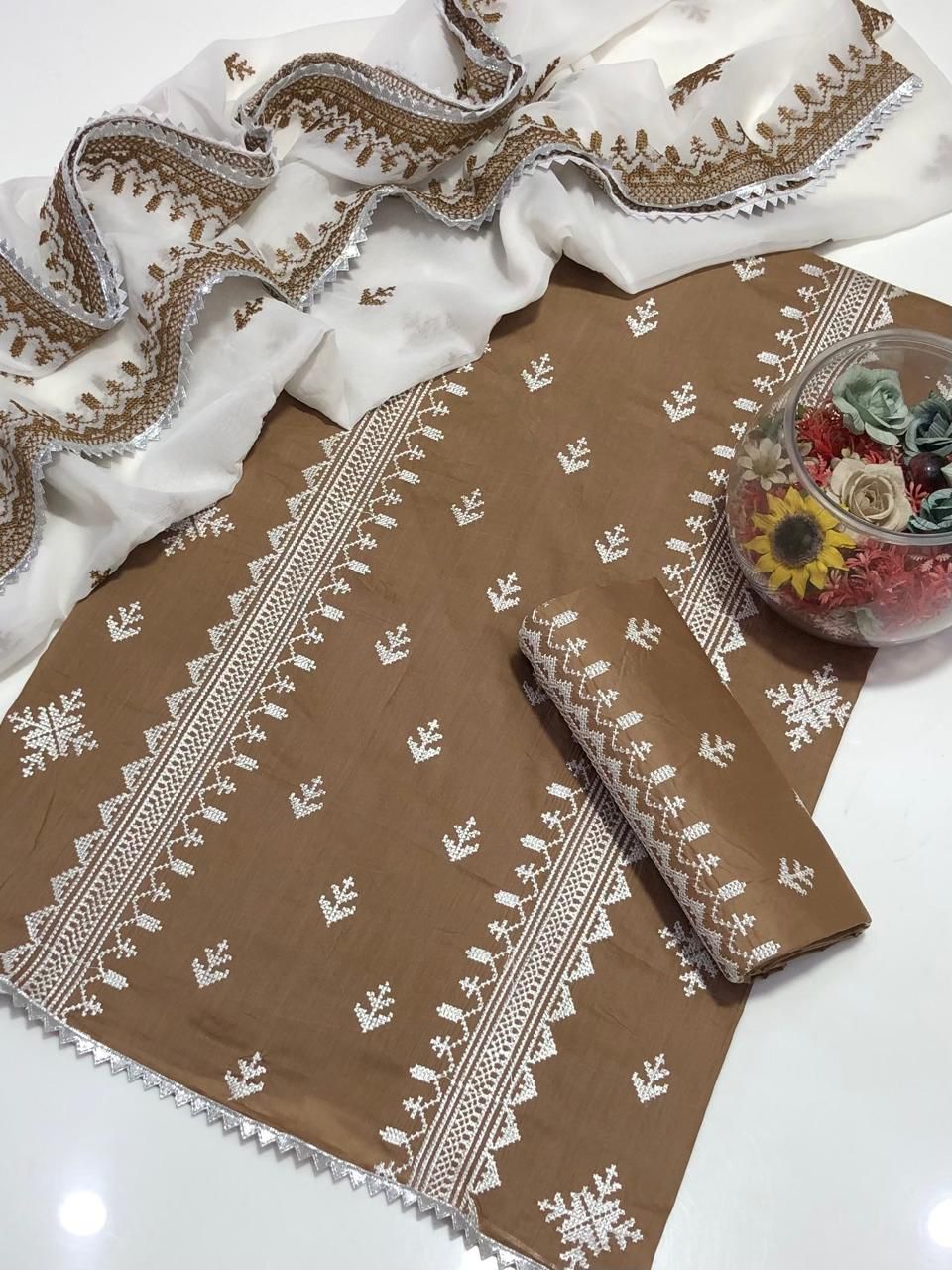 Summer Lawn
Machine Sequence Embroidery 3 Piece Dress